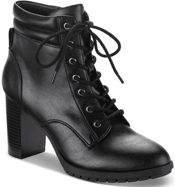 Style & Co Laurellee Lace-Up Dress Booties Black - Size 5.5