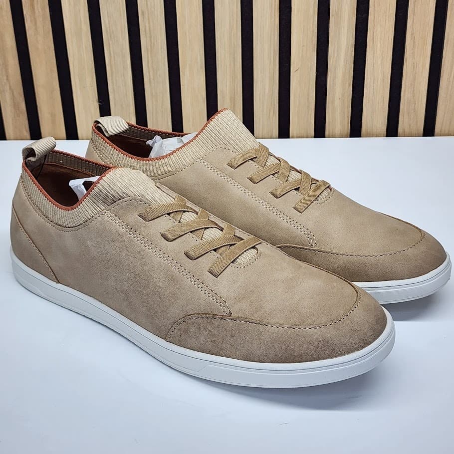 New - Alfani Carson Men’s Taupe Sneakers Casual Lace Up Shoes - Size 13