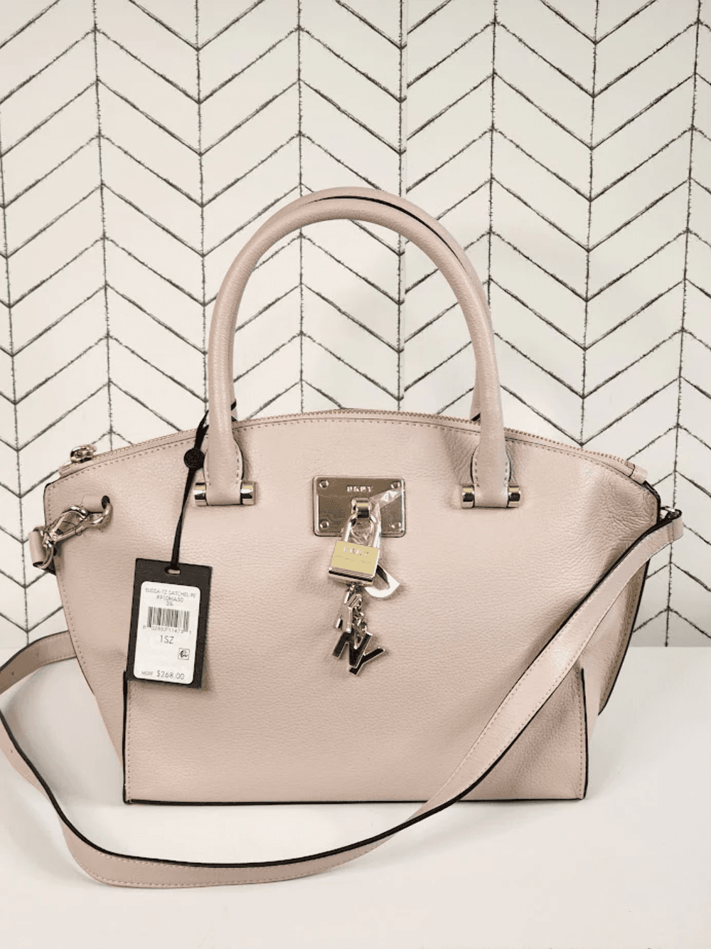 DKNY Elissa Top Zip Pebble Leather Satchel