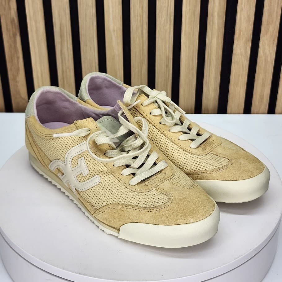 Sam Edelman Women’s Beige Suede & Woven Lace-Up Sneakers - Size 6.5 M