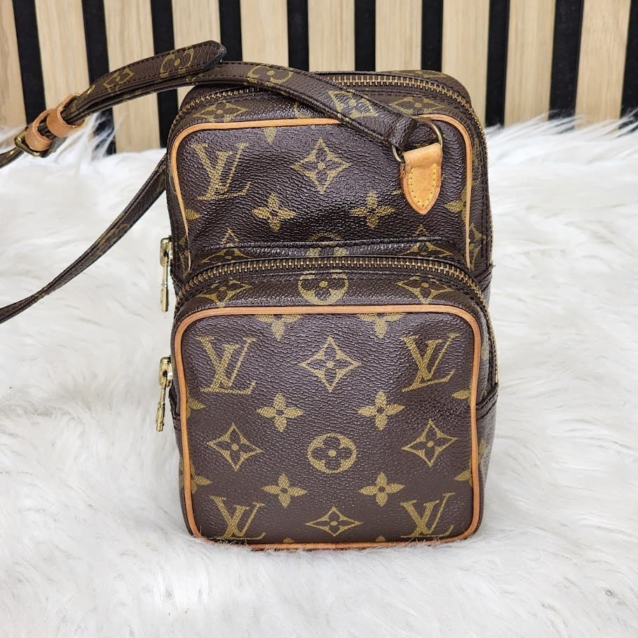Authentic Louis Vuitton Monogram Mini Amazon Crossbody Bag Brown Vintage