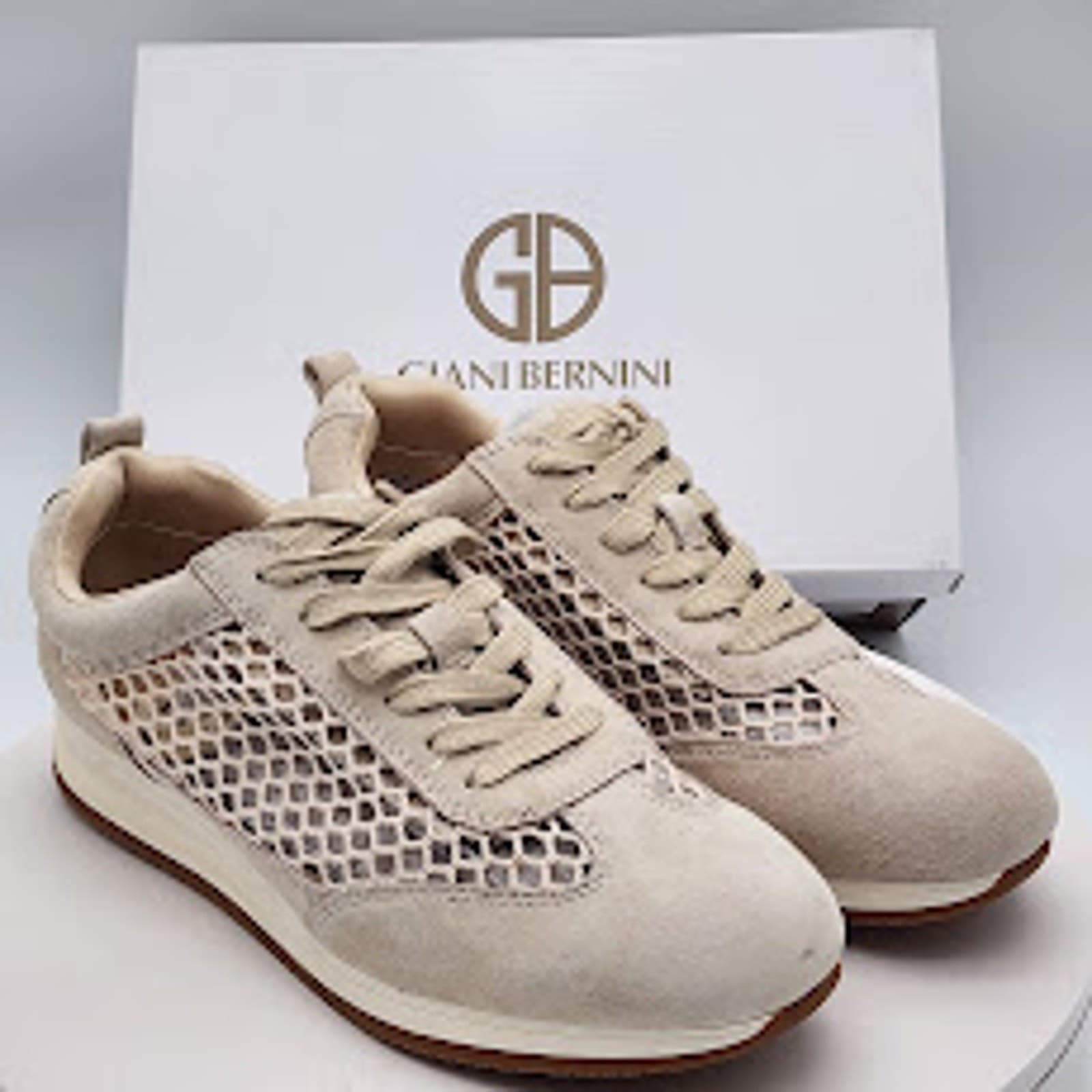 NEW - Giani Bernini Tesiaas Buff Nude Mesh Lace-Up Sneakers Women's Size 9 M